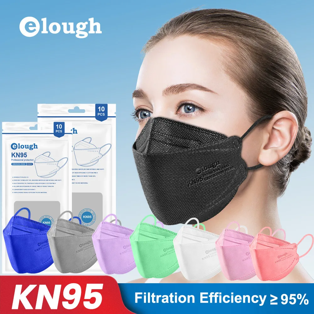 Elough маска для взрослых с рыбками FFP2 маски KN95 Mascarillas fpp2 neгра ffp2mask одобренная CE