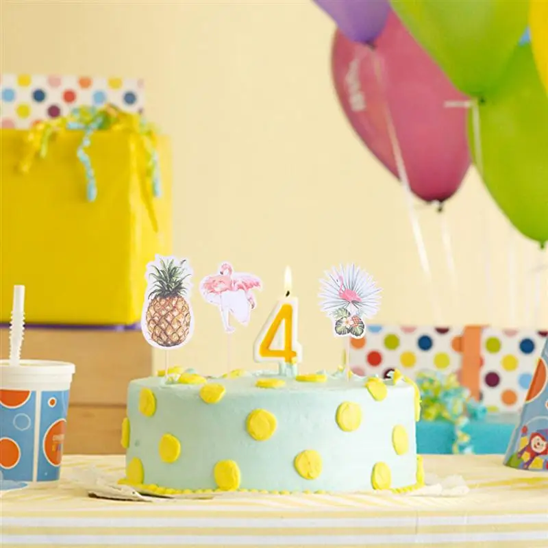 12 шт Фламинго кекс топперы выбирает ананас монстра торт Топпер акварельные