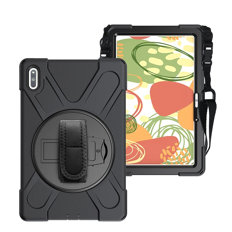

Heavy Duty Shockproof Case For Huawei MatePad 10.4 Honor V6 10.4" New 2020 Tablet PC Kickstand Silicon Cover With Shoulder Strap