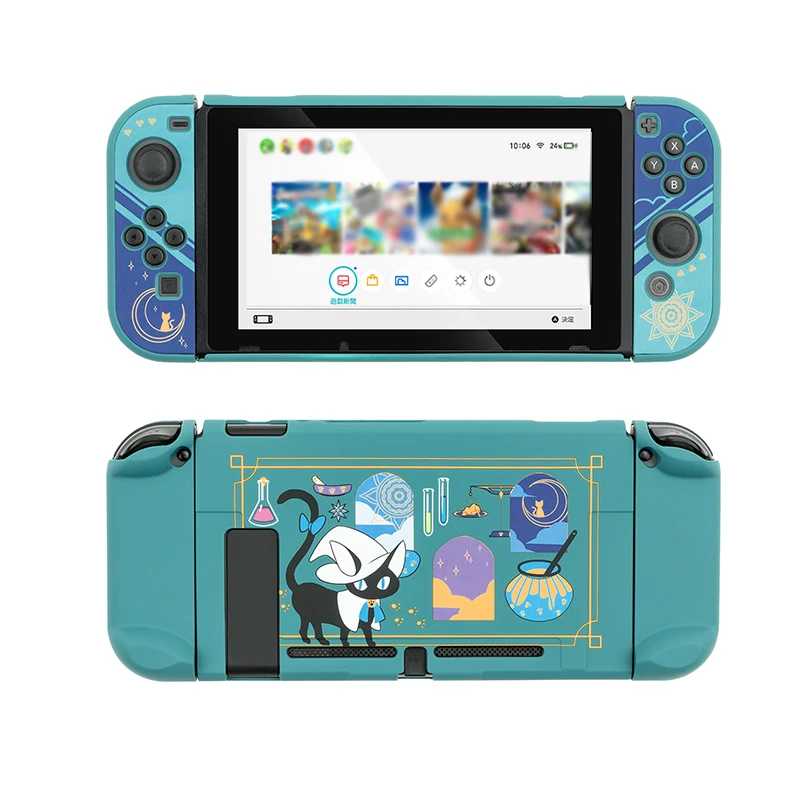 

Protective Cover for Nintendo Switch Split Shell Alchemy Cat Cartoon Fairy League Hard Cover Back Grip Shell For Nintendo Switch