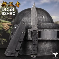 lengren dc53 steel 62hrc outdoor straight knife tactics retired self defense with field survival sharp knife hunting knife g10
