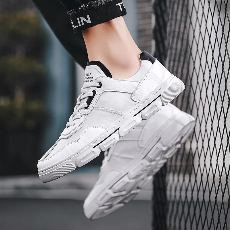 Мужские кожаные туфли модные трендовые износостойкие и Нескользящие уличные