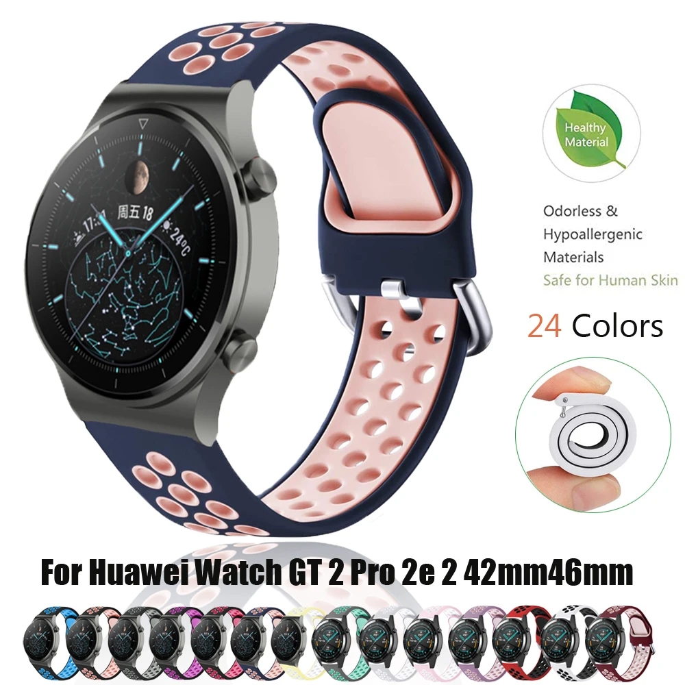 

For Huawei Watch GT 2 Pro/GT 2e Strap Bracelets Watchband 20mm 22mm Silicone Bands for Huawei Watch GT 2 42mm 46mm Wristbelts