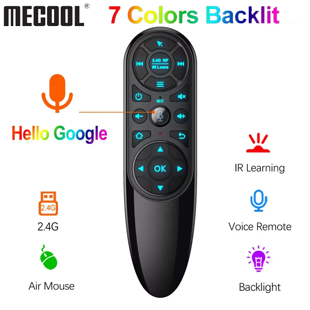 

Fly Mouse Voice With Backlit Q6 Air 2.4G Wireless Remote Control Backlight Keyboard Gyroscope IR Learning For Android TV Box