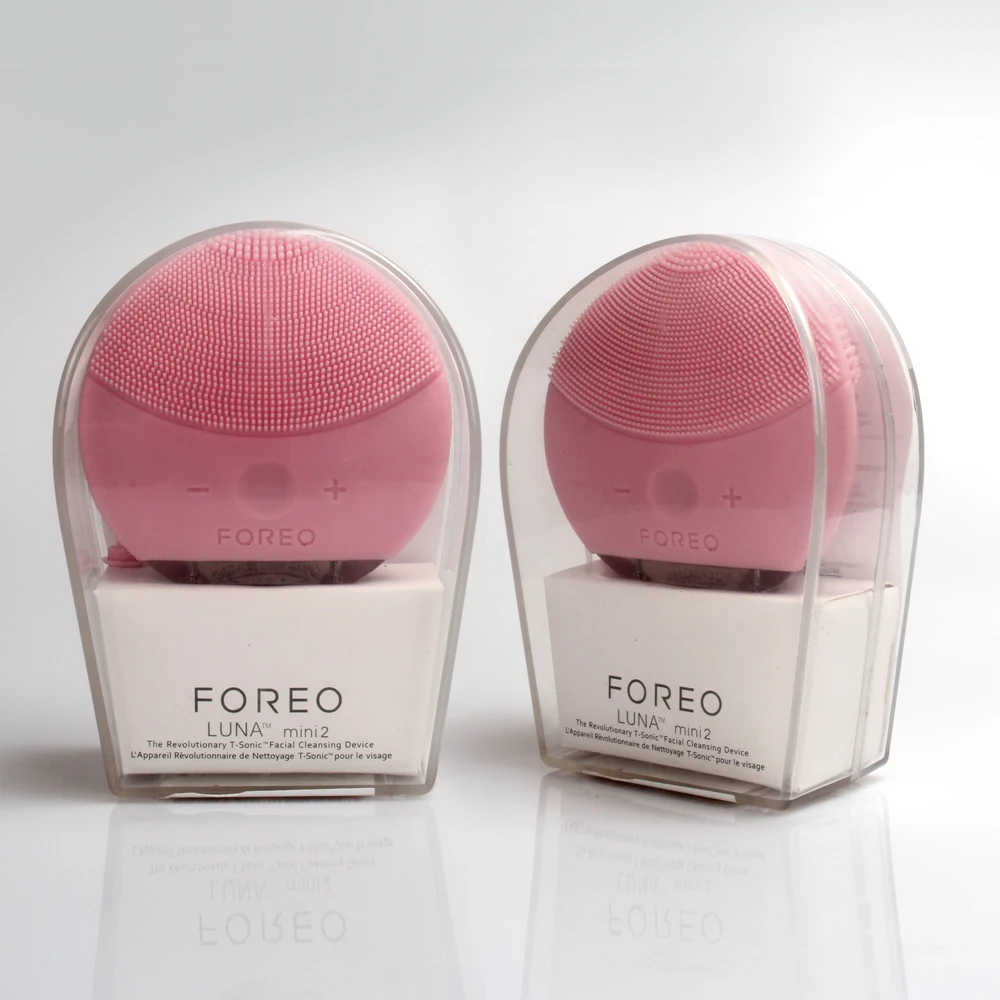 Foreo Luan Mini 2 Очищающая щетка для лица, электрическая Очищающая щетка для лица, с реальным логотипом, USB зарядка, водонепроницаемая, 8 уровней - изображение