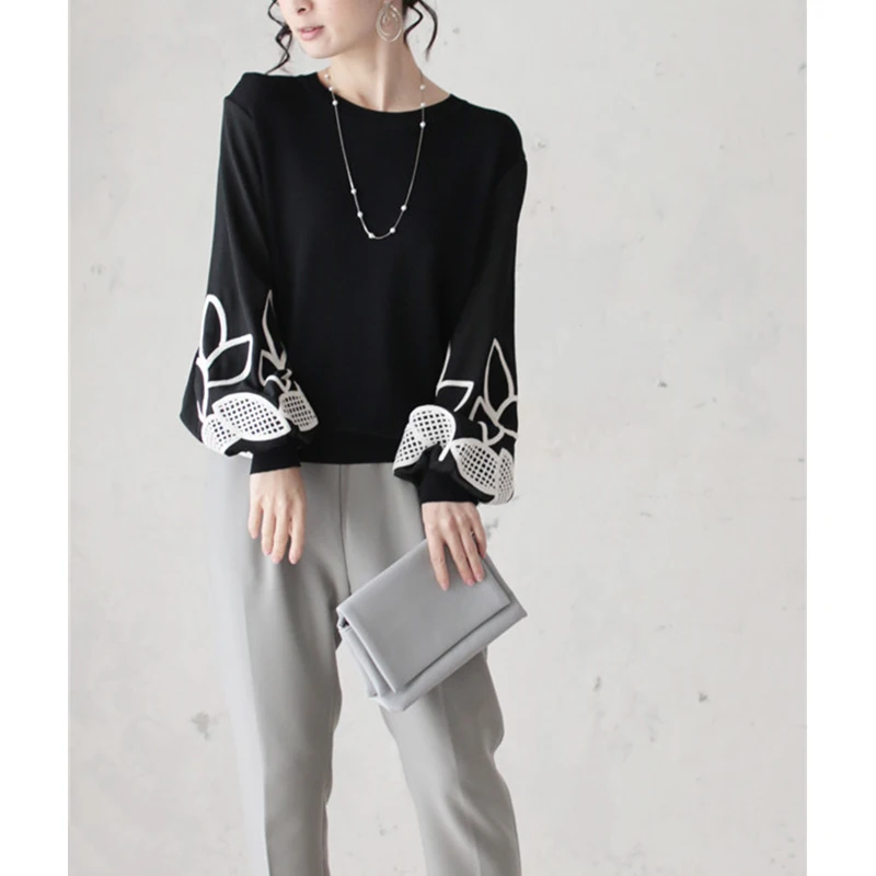 Весна Осень 2020 женская блузка из хлопка с высоким воротом свободная рубашка