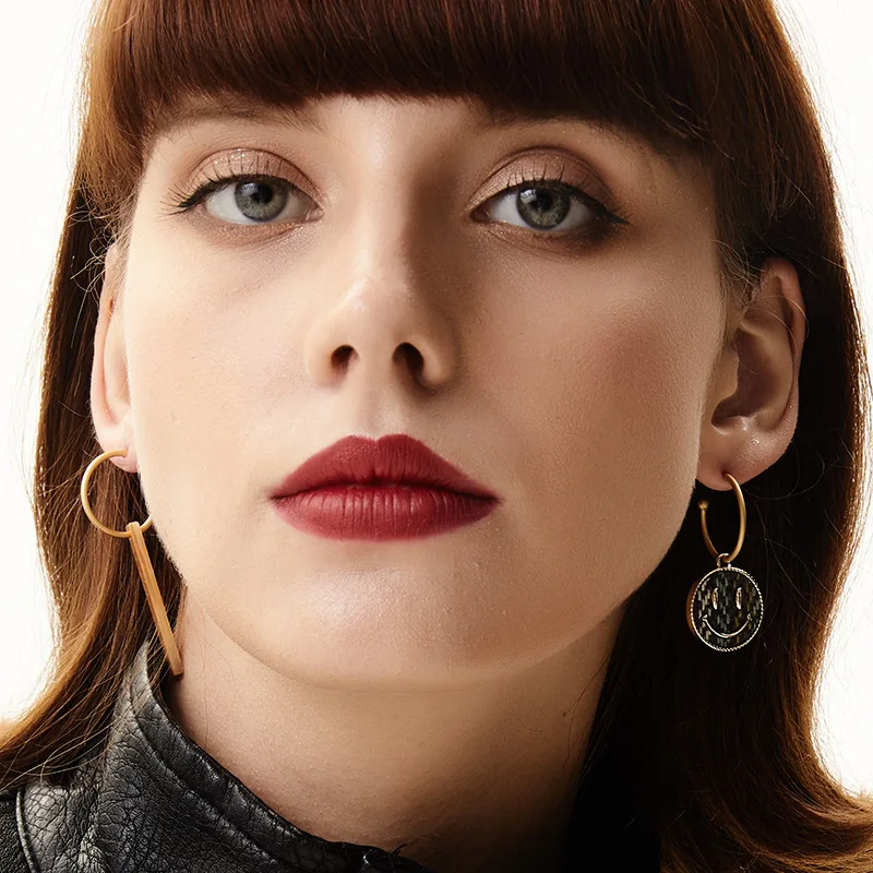 ELEGANCE11 Kpop Jewelry Female Earings Acrylic Wood Pendant Asymmetric Long Earrings for Party Women Christmas Gift |
