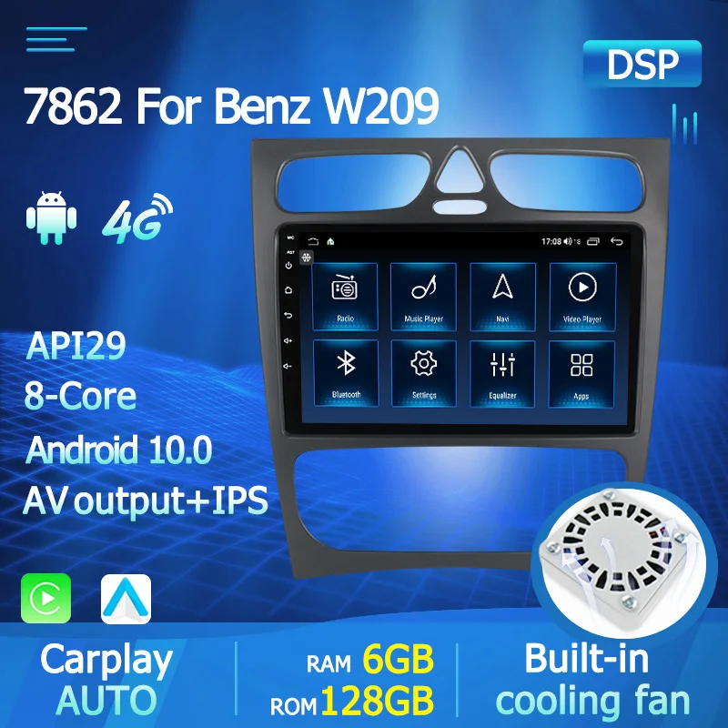 Yelloberry HD 1280*720 Android 10 автомобильная аудиосистема GPS навигация плеер для Mercedes Benz CLK W209