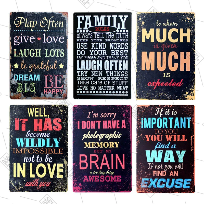 

Vintage Inspirational Statement Metal Decorative Sign Board LIFE IS SIMPLE IT'S JUST NOT EASY Kitchen Home Wall Decoration Sign