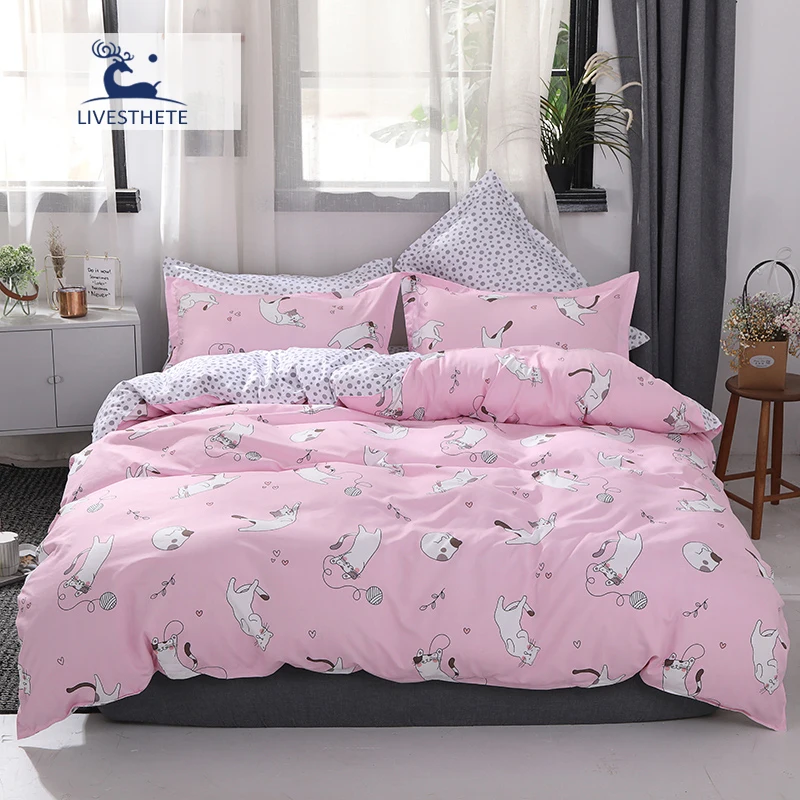 Liv Esthete прекрасный кот розовый мультфильм мягкое постельное белье с принтом