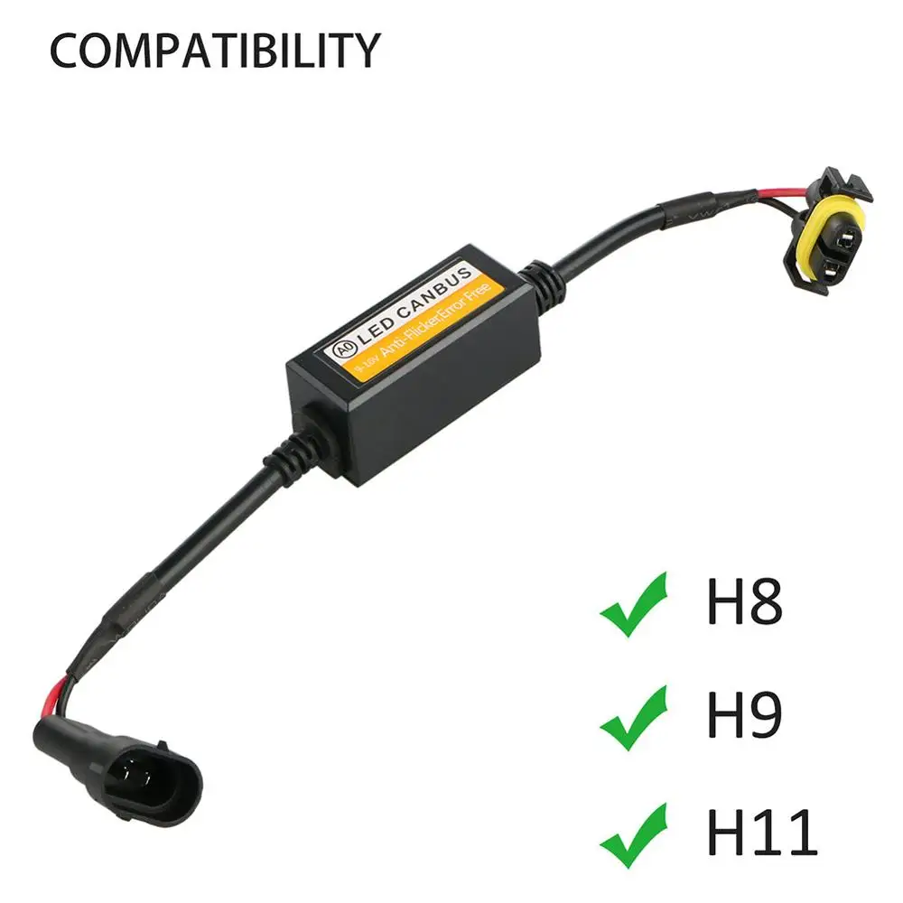 2x H11 Canbus Error Free декодер светодиодный фар анти мерцающий резистор для Светодиодный