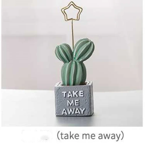 take me away VILEAD 11 см Смола кактус папка для сообщений фигурки креативный мультфильм маленький Бонсай завод фото папка визитная карточка держатель для заметок - Цвет: take me away