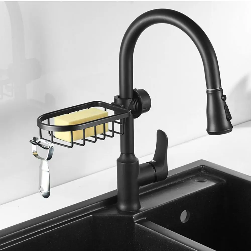 

Drain Rack Adjustable Faucet Storage Basket Drain Basket Rag Debris Under Sink Organizer Multifunction Bathroom Kitchen Supplies