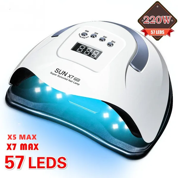 

114W 57 PCS LED Nail Lamp Nail Dryer Dual hand LED UV Lamp For Curing UV Gel Nail Polish With Motion Sensing Manicure Salon Tool
