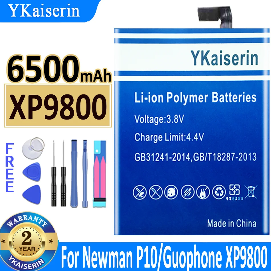 

6500mah YKaiserin Battery For Newman P10 Guophone XP9800 5.5" Waterproof IP68 MTK6739 Smartphone Bateria