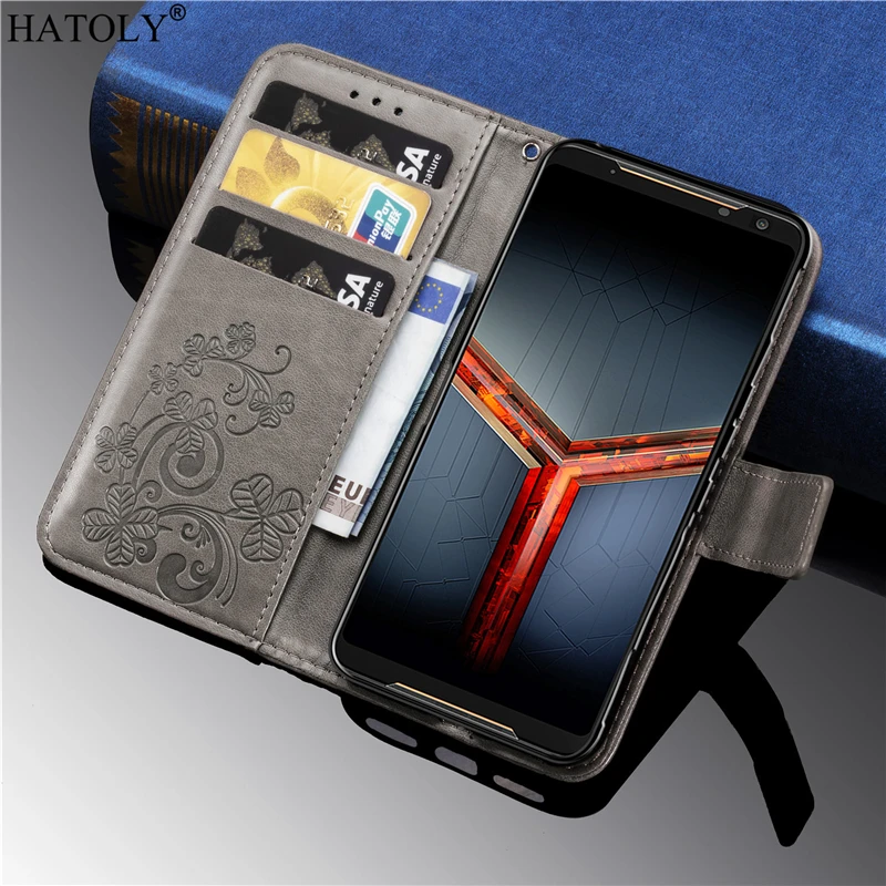 Чехол для Asus ROG Phone II мягкий силиконовый чехол книжка из искусственной кожи