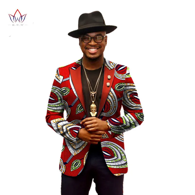 

Stock Size Low Price Men Blazer Designs Coat for Dashiki Men Long Sleeve Single button Print Mens Blazer Men Blazers WYN202