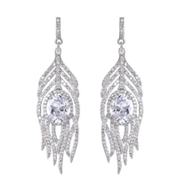 shining crystal pendant earrings for ladies brand designer cubic zirconia wedding earrings 2022 new fashion long dangle jewelry