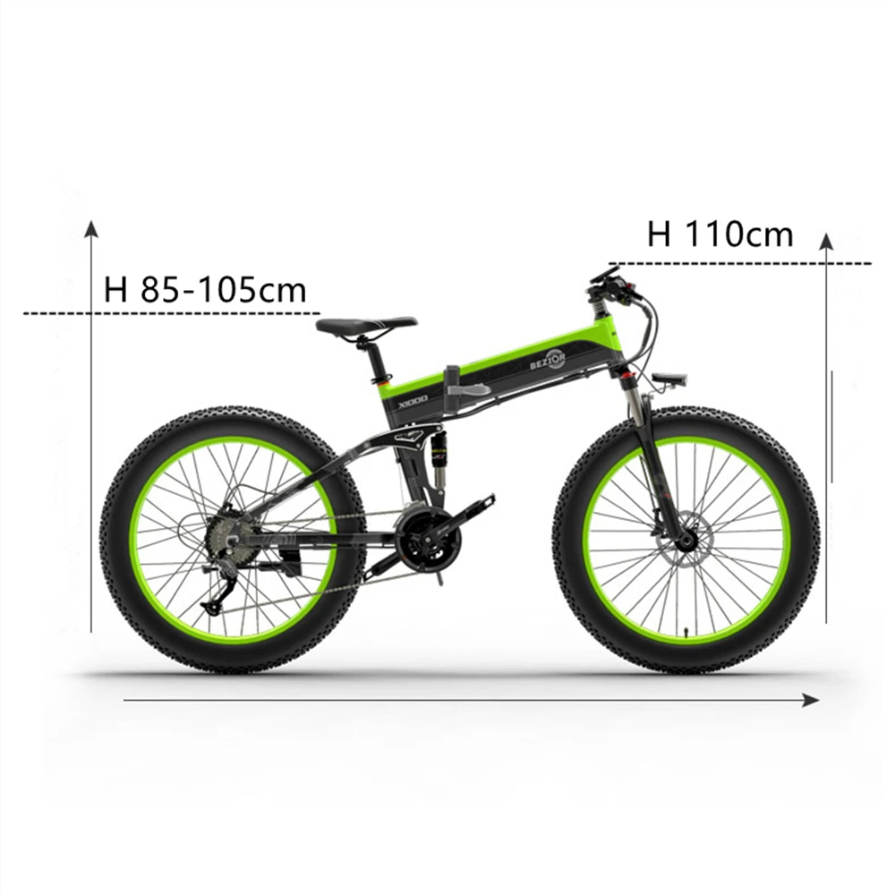

EU Warehouse X1000 Folding 26 Inch E Bike 1000W 48V 12.8AH Mountain Fat Bike EBike MTB Removable Battery Moped Electric Bicycle