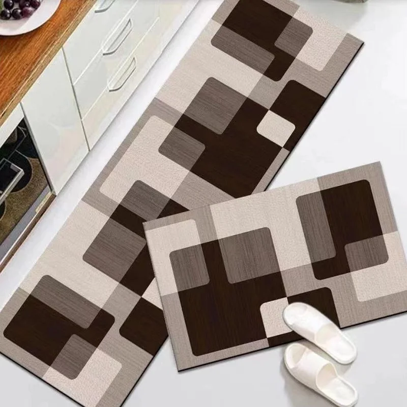Коврик для кухни водостойкий противоскользящий с геометрическим узором | Дом и