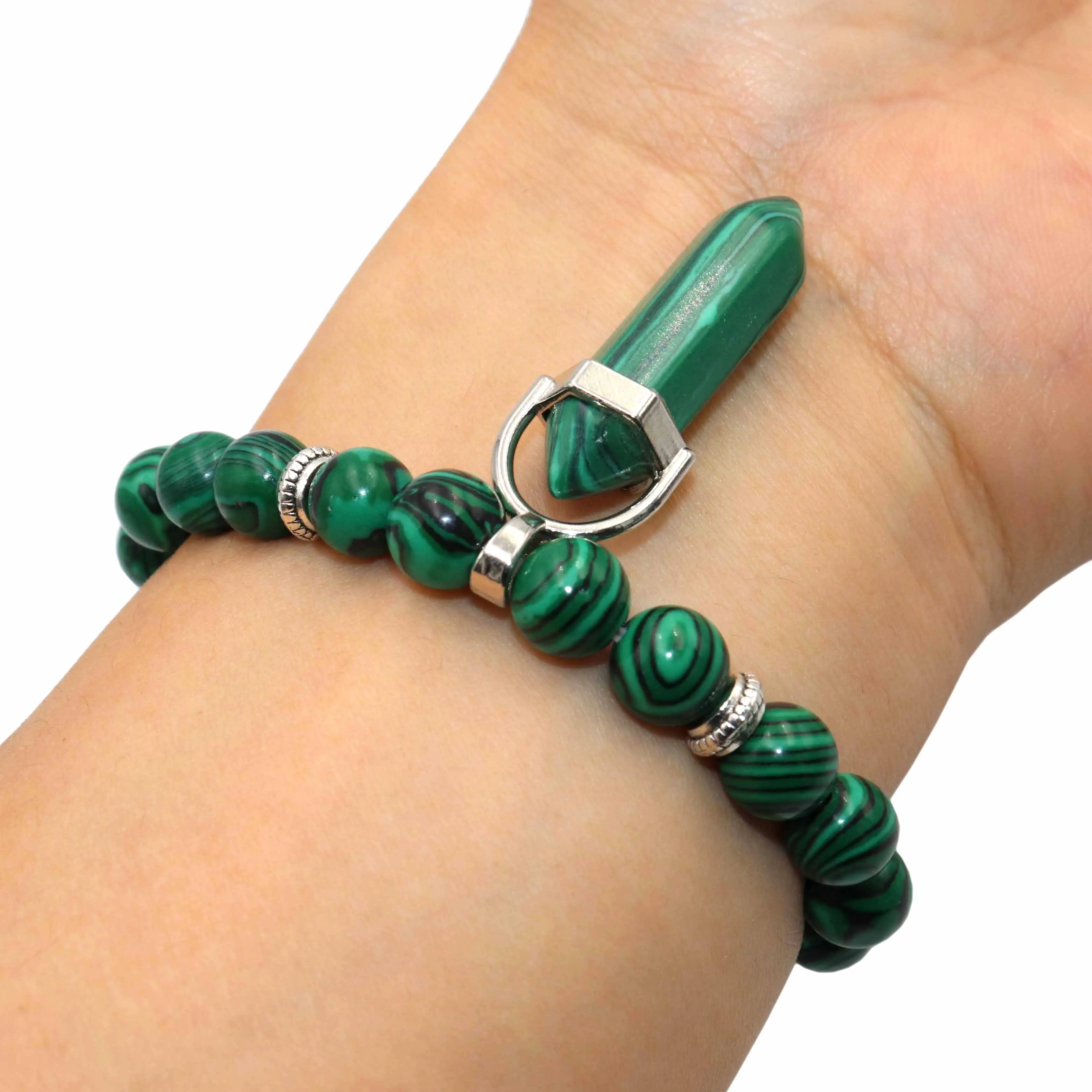 Natural stone Hexagonal Column Bracelet Men Women Lapis Lazuli Agates Tiger Eye Cat eye Stone Beads Yoga Jewelry | Украшения и