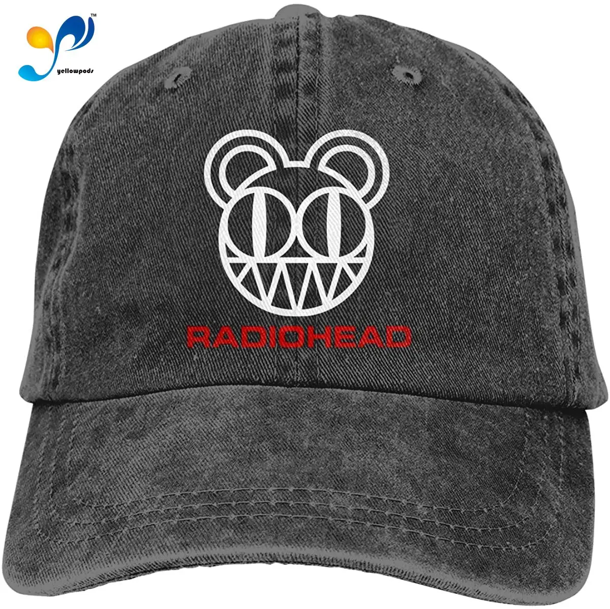 Джинсовая кепка с медведем радио-head, бейсболка, винтажная потертая хлопковая шляпа, регулируемая черная унисекс шляпа