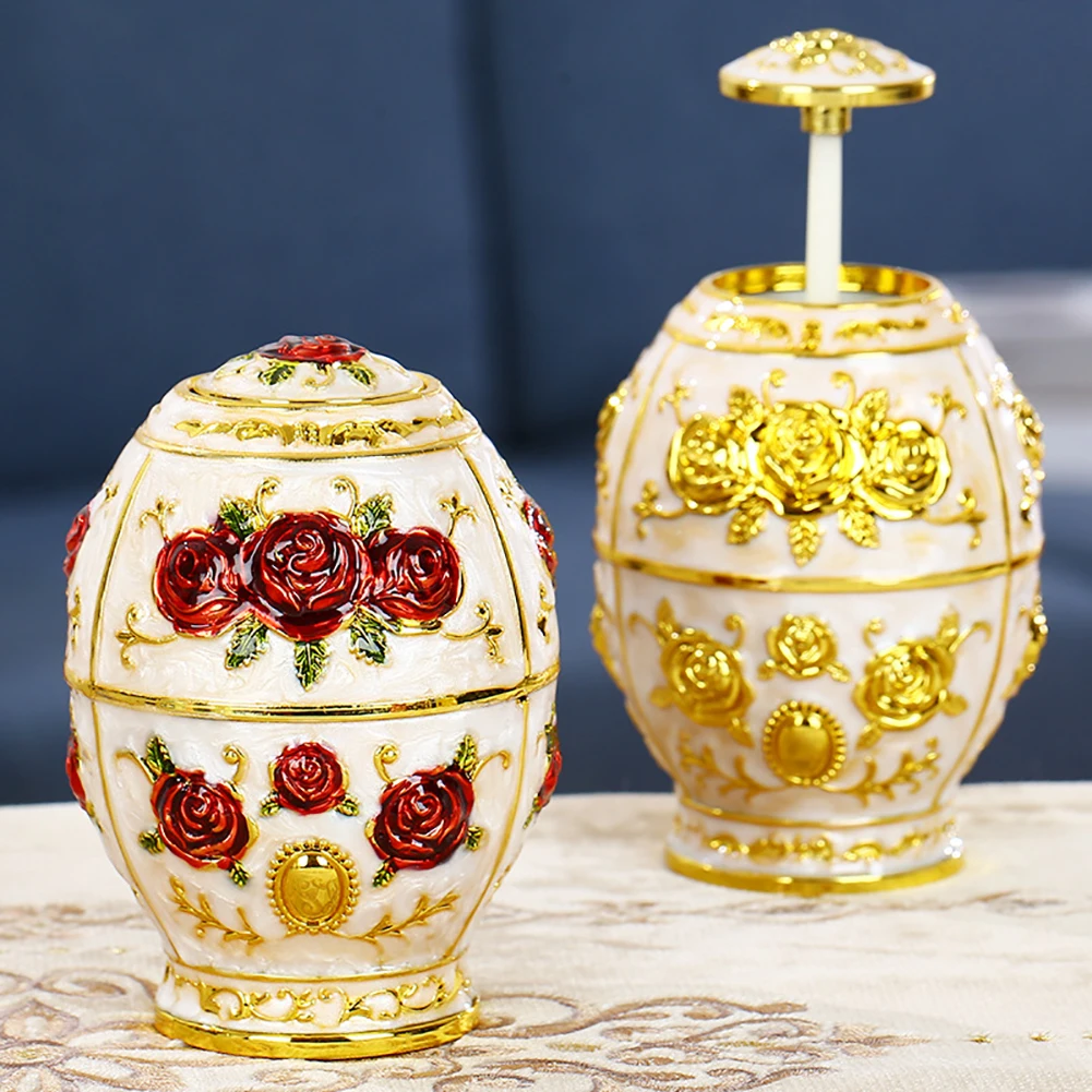 

New Design Metal Vintage Automatic Toothpick Holder Zinc Alloy Metal Toothpick Dispenser Box Organizer European Style
