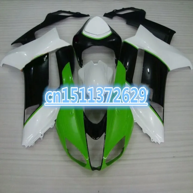 

Полный комплект обтекателей для Kawasaki ZX-6R Ninja 2007 2008 ZX6R 07 08, пластиковые мотоциклетные коврики из АБС-пластика, блестящие белые зеленые халлы
