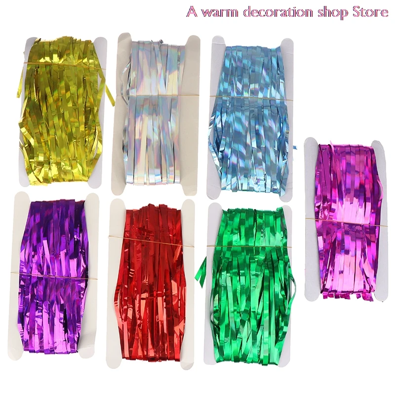 1*2 м цвета: золотистый серебристый металлик Блестки из фольги бахрома шторка на