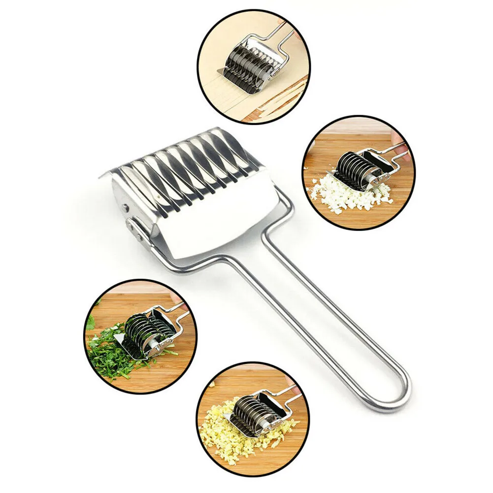 

Stainless Steel Manual Pasta Non-slip Handle Cutter Pressing Machine Noodle Cut Shallot Cutter Spaetzle Pastry Tool For Kitchen