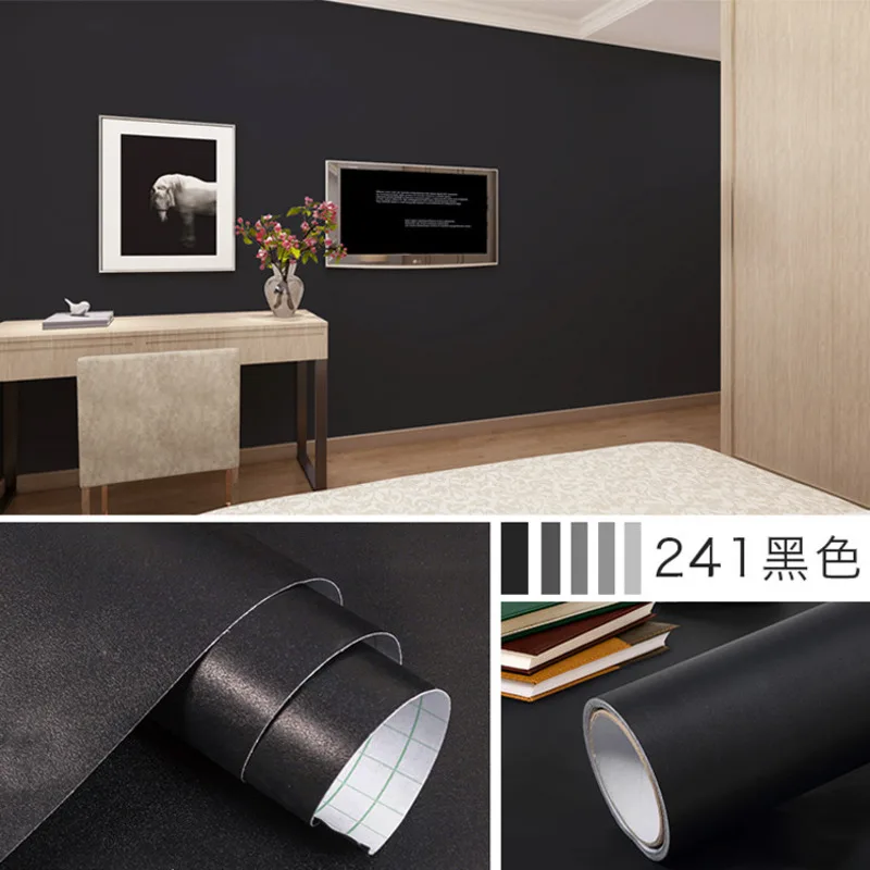 Новинка однотонные самоклеящиеся виниловые обои для декора гостиной