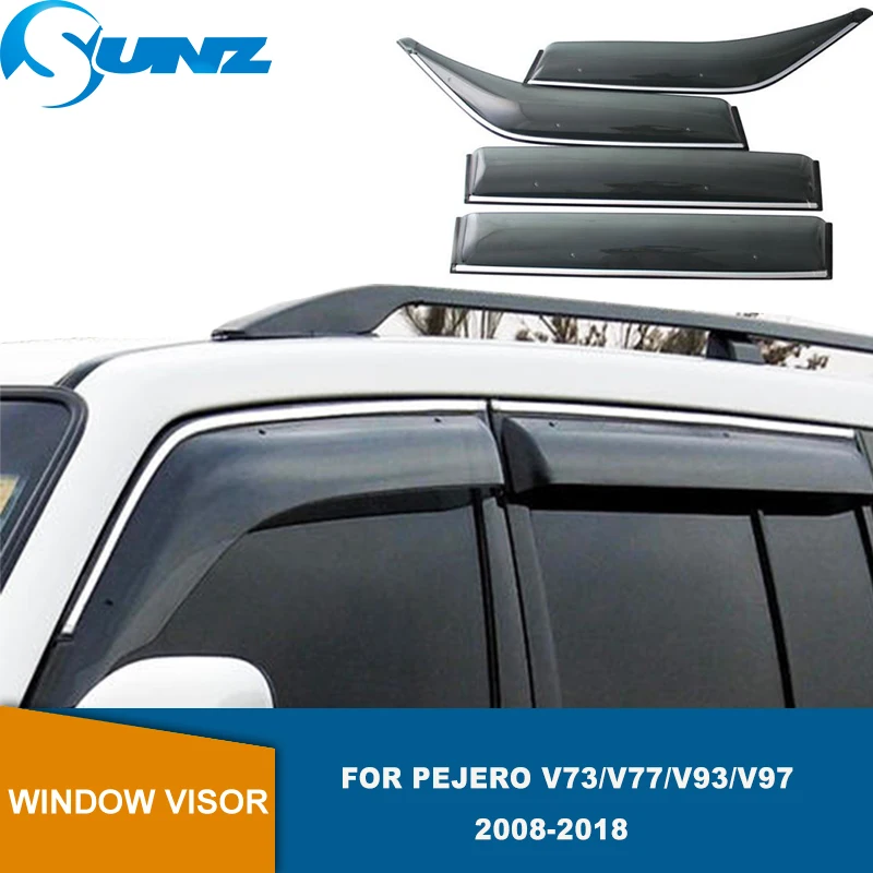 

Door Visor For Mitsubishi Montero Pejero V73/V77/V93/V97 2008-2018 Smoke Weathershields Side Window Deflector SUNZ