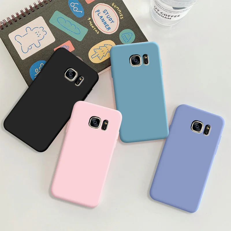 

Case For Samsung Galaxy S7 Case Soft TPU Silicone Case Solid Color Protective Phone Shell Back Cover Cases