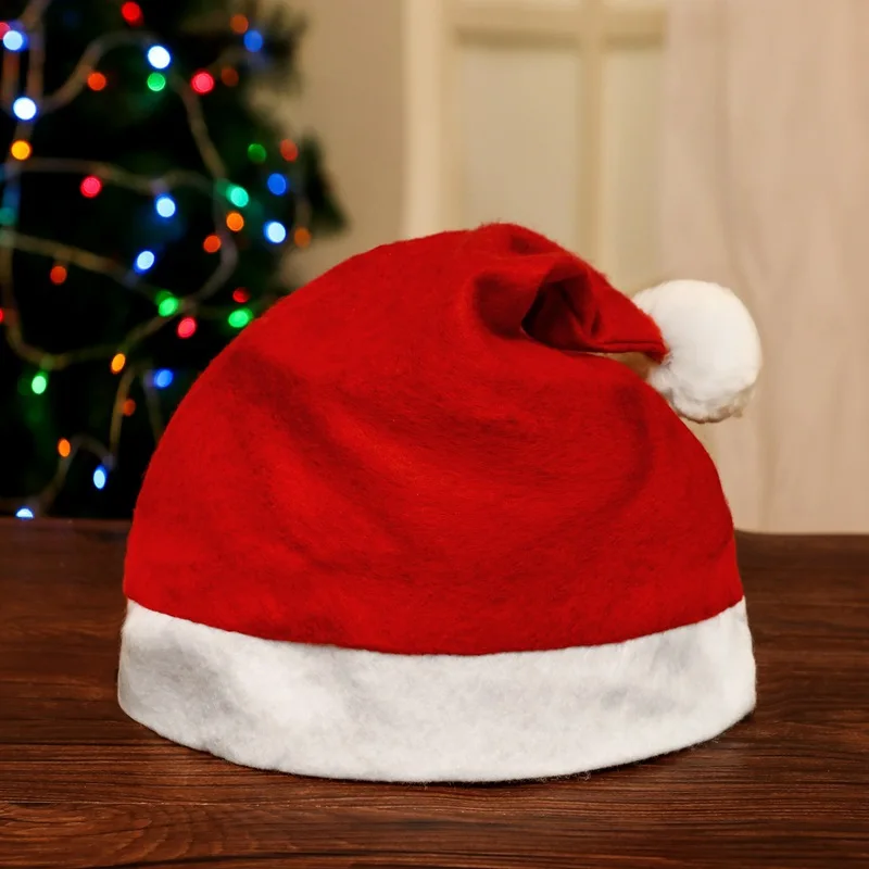 

Новогодняя Нетканая Рождественская шапка 2022, Рождественская декоративная шапка, шапка Санта, взрослая, аксессуары для украшения дома на Ро...
