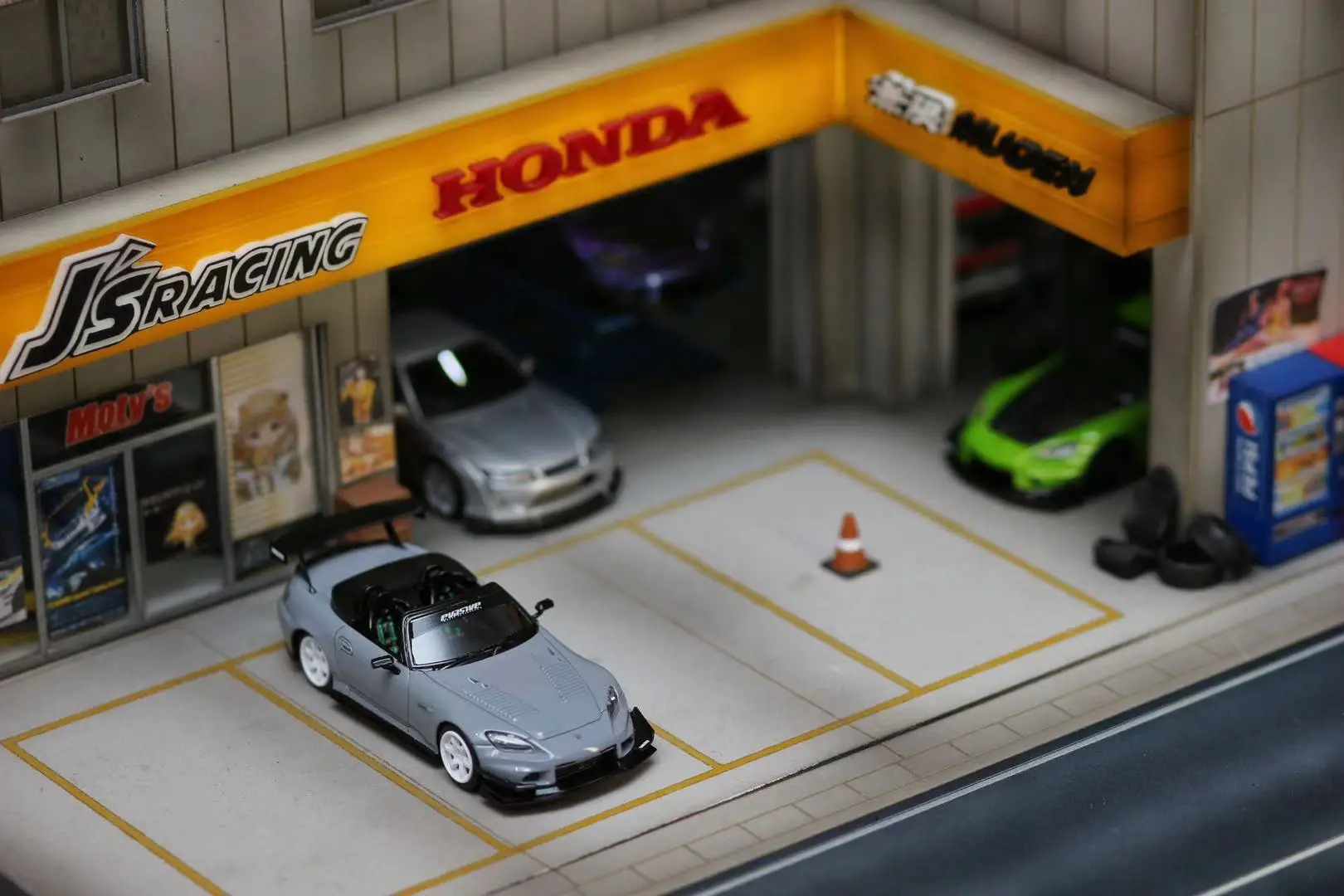 

Wild Fire 1:64 Honda S2000 Voltex modified version gray Resin Model Car