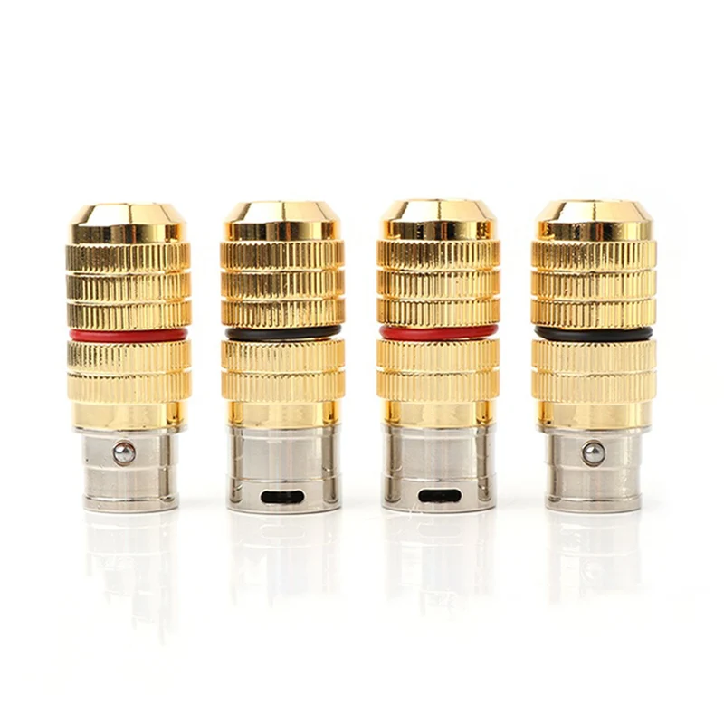 

4PCS Hi-End 24K Gold Plated XLR Plug Connector HiFi Audio 3Pin M & F Black Red