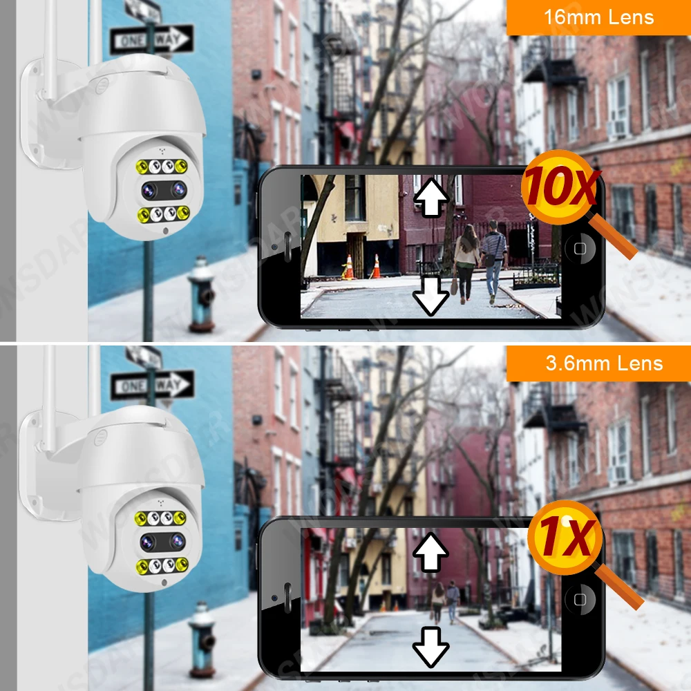 3MP HD IP камера WiFi уличная 10X зум PTZ автослежение звездный свет ночное видение мини