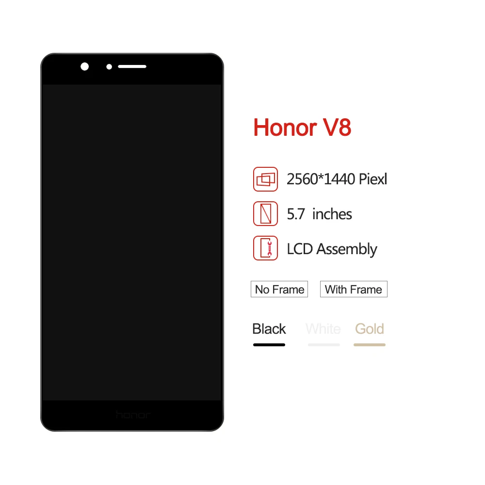 Для 5," huawei Honor V8 ЖК-дисплей+ сенсорный экран панель дигитайзер сборка Замена
