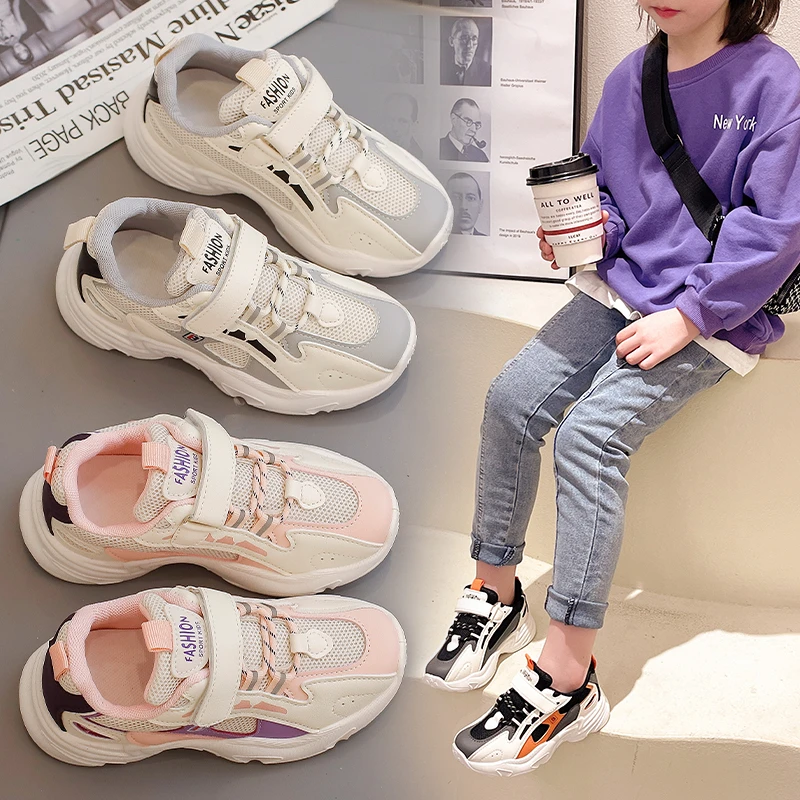 2021 Girls Casual Shoes Light Mesh Sneakers Kids Summer Breathable Children Fashion Tenis Cute Sport Cartoon Running Footwear | Спорт и