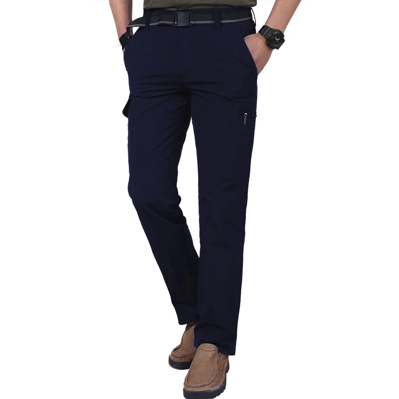 Мужские брюки карго с несколькими карманами летние быстросохнущие из стрейч