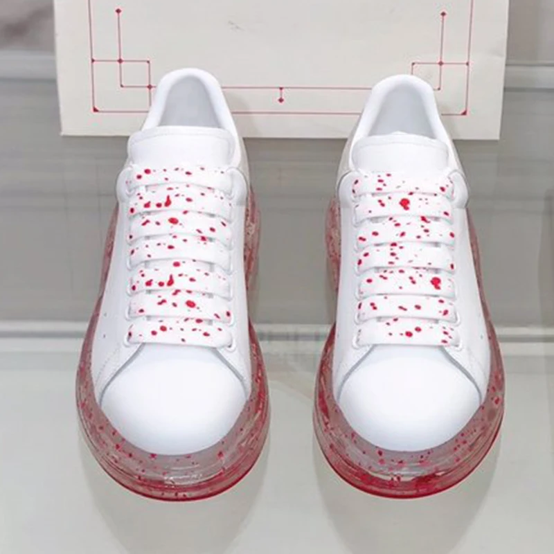 melhor Primavera Outono Mulher Tênis Branco Rendas Até Sapatos Unissex Marca Apartamentos Casuais Senhoras Vulcanize Sapatos