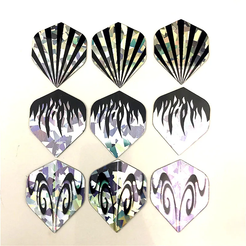 9pcs Горячая распродажа светоотражающие 6/8/9/12/30 шт. пвх лазерный дарт крыло дротика s Перелёты высокое качество прочный хорошее дротика Перелёты набор - Цвет: 9pcs
