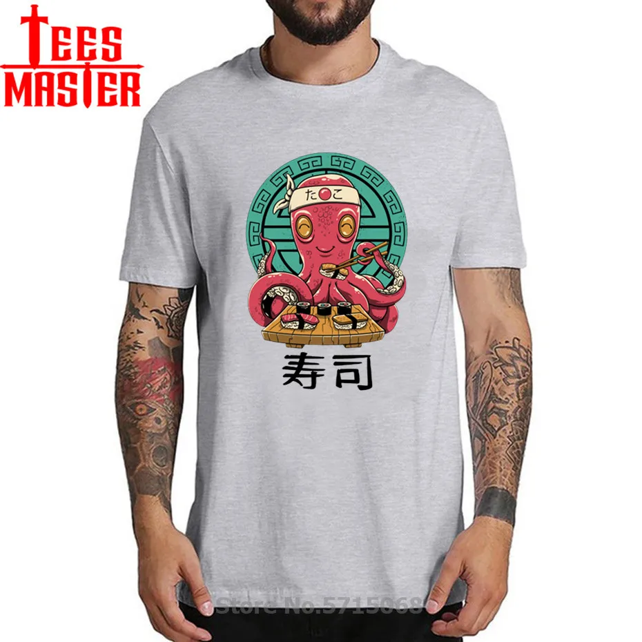 2020 новейшая Мужская забавная футболка Octo суши бар кавайная в японском стиле