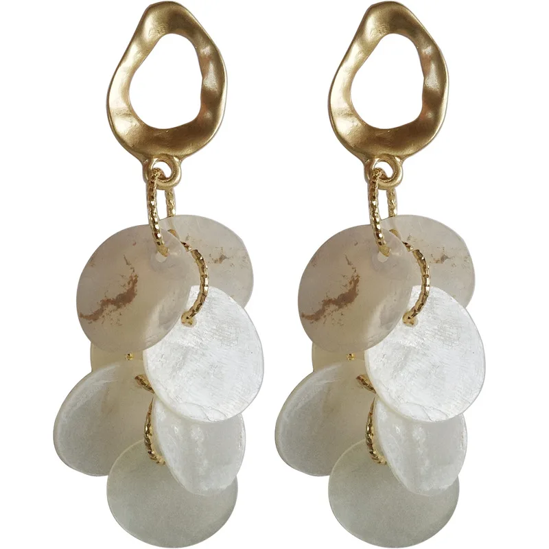 Корейские нестандартные матовые сережки S925 игла темпераментные круглые серьги