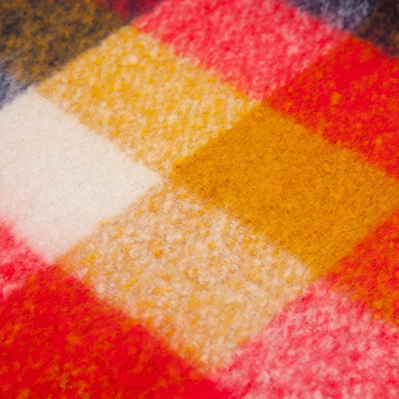 Клетчатый женский шарф широкие клетчатые цветные кашемировые шарфы с кисточками