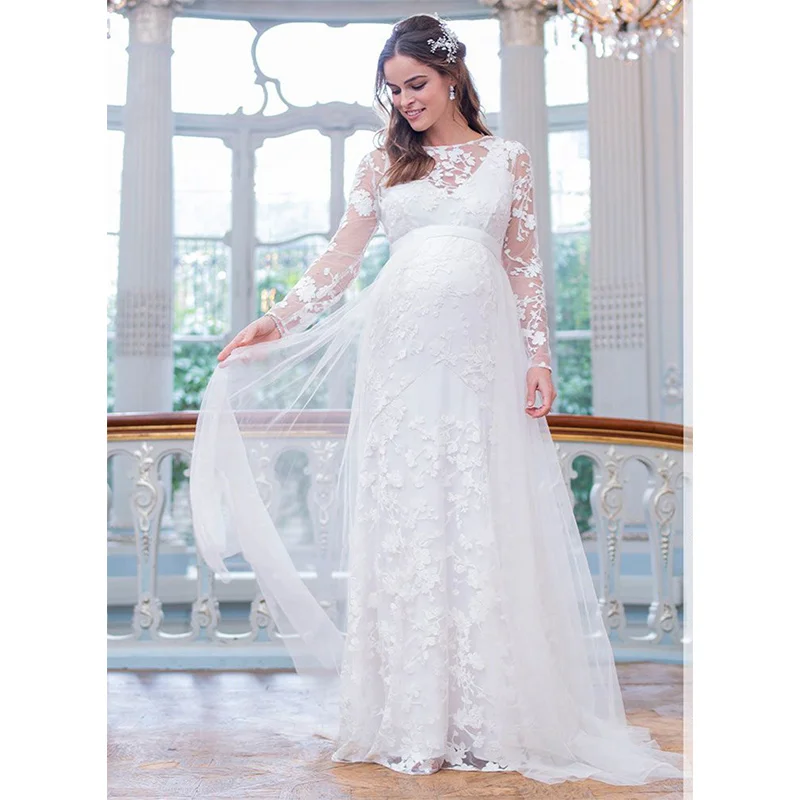 

SMDPPWDBB New Maternity Photography Dress Pregnant Woman Lace Tulle Dresses For Photo Shoot Baby Shower Dress