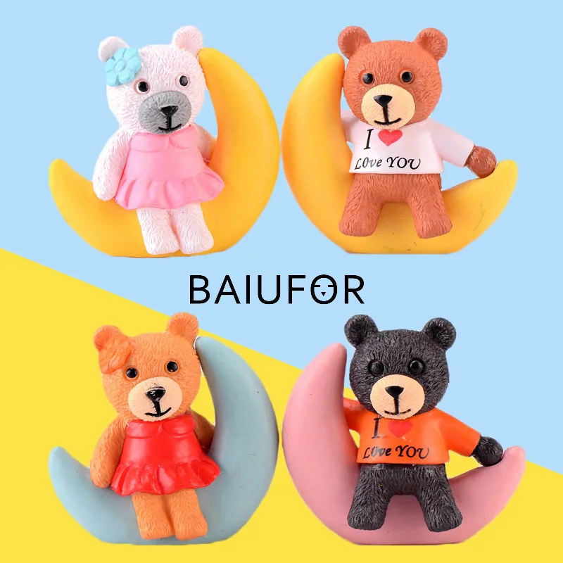 BAIUFOR Miniatures мультфильм медведь на Луне пара сказочный садовый гном микро пейзаж