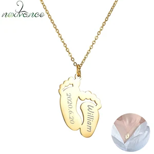 Ожерелья на заказ Nextvance из нержавеющей стали с гравировкой имени и даты, украшения для ног, подарок на день рождения