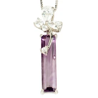 new 925 sterling silver necklace for women fashion amethyst birthday long pendant necklace 2021 trendy female jewelry gift