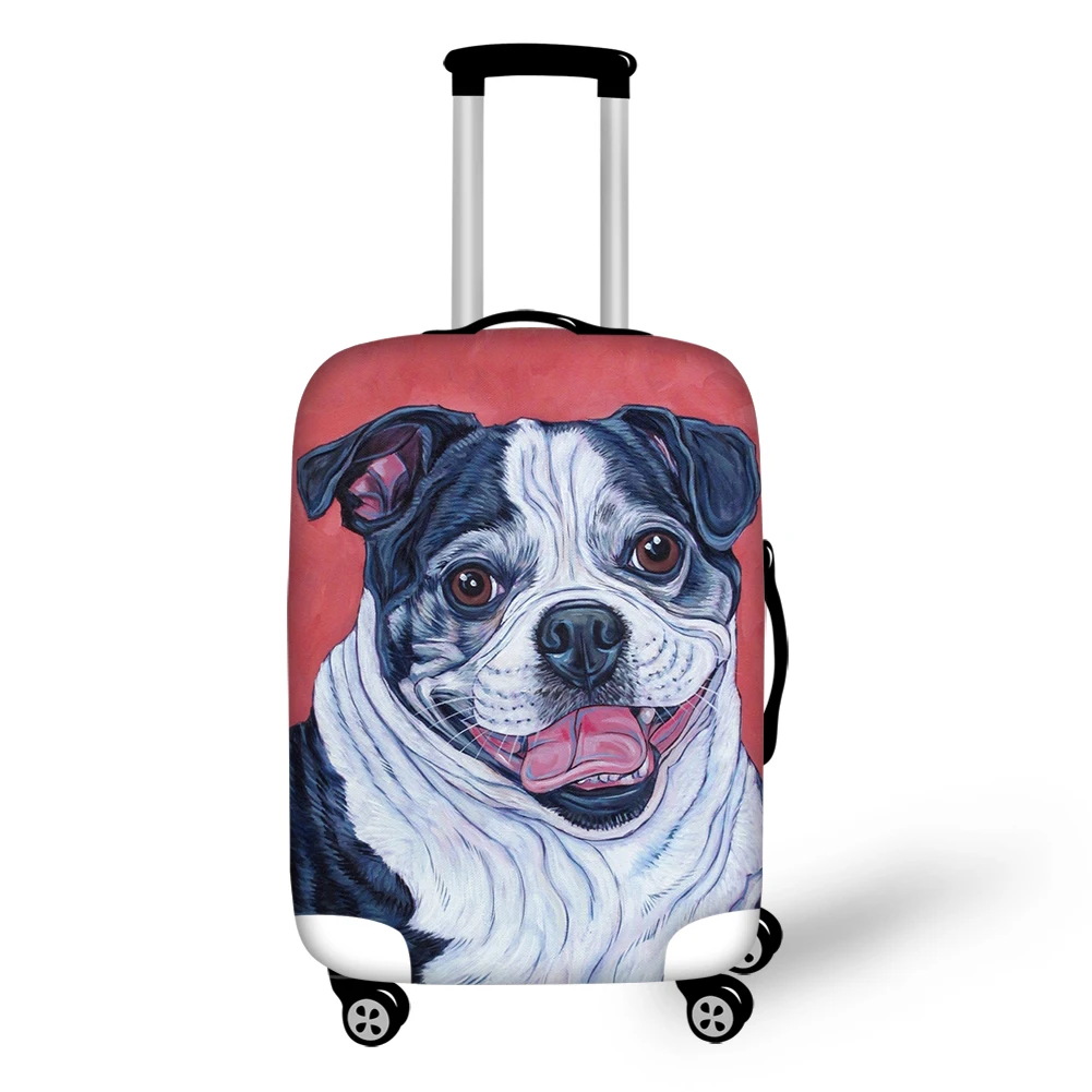 HaoYun Suitcase Protective Cover Bulldogs Prints Pattern Elastic Dust-proof Cover Cartoon Design Travel Luggage Accessories